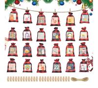 Sacchetti In Iuta Natalizi,Riutilizzabile Luminoso Al Buio Calendario Avvento 24 Giorni | Sacchetti Per Caramelle Natalizie,Per Cioccolatini Noci Caramelle Giocattoli Lecca Lecca