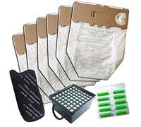 Sacchetti in Microfibra per aspirapolvere Vorwerk Folletto modelli vk130 - vk131 + Profumini al Pino + Filtro Carboni + Filtro Hepa Garazia S&G group (6 Sacchetti + 10 Profumini + 1 Carboni + 1 Hepa)