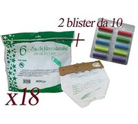 Sacchetti in Microfibra per vk130 - vk131 + Blister di Profumini Multifragranza (18 Sacchetti + 20 Profumini)