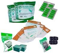 Sacchetti in Microfibra per vk130 - vk131 + Profumini al Pino + Filtro Carboni + Filtro Hepa (12 Sacchetti + 10 Profumini + 2 Carboni + 2 Hepa)