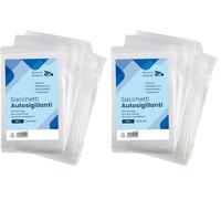 Sacchetti in Plastica Richiudibili Trasparenti, 100 Pezzi Sacchetti con Ziplock, Buste Plastica Richiudibili, Applicano a Cucina, Ufficio, Semi di Gioielli (7 x 10) (Confezione da 2)