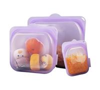 Sacchetti in silicone per conservazione alimenti | 3 Pezzi Contenitori Pranzo in Silicone - Buste per Alimenti Lavabili in Lavastoviglie,per Carne Formaggio Verdura Frutta Pranzo Viaggio Frigo
