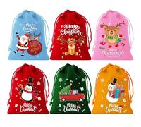 Sacchetti in velluto con coulisse per feste con motivi festivi, progettati per contenere mele caramelle, piccoli regali e decorazioni stagionali in modo sicuro (A-10 x 12 cm)