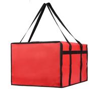 Sacchetti isolati per pizza piccoli per consegne per uso personale e professionale, Rosso, 50*50*35.5CM, Motivo a scacchi