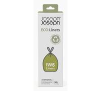 Joseph Joseph IW6 - Sacchetti Imondizia Ecologici in Plastica Riciclata, Sacchetti per Rifiuti da Cucina con Manici a Coulisse, Extra Resistenti - Confezione da 20, 30 Litri, Grigio