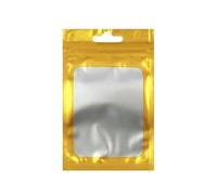 Sacchetti Mylar, sacchetti richiudibili, 100 pezzi di sacchetti di alluminio colorati con chiusura a zip, foro for appendere, finestra trasparente opaca, chiusura lampo autoadesiva(Gold,20X30CM-OTHER)