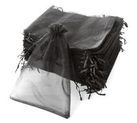 Sacchetti Organza 30x40 cm Grandi, 50pz Sacchetti Regalo Neri per Bomboniere, Festa della Mamma, Comunione, Battesimo, Cresima, Matrimoni