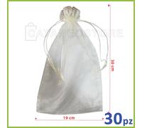 SACCHETTI ORGANZA STOCK 19x30 cm ARANCIONE BIANCO E BRONZO 30 PZ