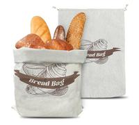 Sacchetti Pane, 36 x 51 cm Sacchetto Pane, Riutilizzabili Sacchetti per Pane, con Fodera Lnterna in TPU con Coulisse Conservare per pane Frutta e Verdura Conservare(2 Pezzi)