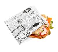 García de Pou Imballaggi360 - 500 Pz Sacchetti Di Carta Antigrasso cm 17x18 stampa giornale - bianco 186.42