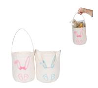 Sacchetti Pasquali Creativi,Cestino pasquale per caccia alle uova,Porta Uova di Pasqua & Cestini Pasqua con Adorabili Orecchie di Coniglio e Piccole Impronte - Perfetti Addobbi Pasquali per Casa