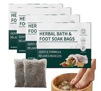 Sacchetti per ammollo per piedi con artemisia, menta piperita, zafferano, zenzero, buccia di agrumi, polvere di erbe naturali, borsa per ammollo per piedi caldi e confortevoli, confezione da 4 pezzi