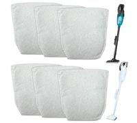 Sacchetti per aspirapolvere compatibili con Makita CL100/106/180/183/DCL180, paragonabili alla parte #443060-3, confezione da 6
