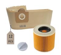 SACCHETTI PER ASPIRATORE KÄRCHER 12 PEZZI + 1 FILTRO A CARTUCCIA ORIGINALE