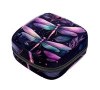 Sacchetti per assorbenti igienici, borsa per assorbenti mestruali con libellula al neon, in tessuto Oxford, per coppette mestruali, per allattamento, tamponi mestruali, con cerniera, per ragazze e