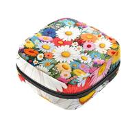 Sacchetti per assorbenti igienici, borsa per assorbenti mestruali con margherita da giardino, in tessuto Oxford, sacchetti per coppette mestruali, per allattamento, tamponi, mestruazioni, con