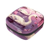 Sacchetti per assorbenti igienici, borsa per assorbenti mestruali rosa con cigno del mondo in tessuto Oxford, sacchetti per coppette mestruali, per allattamento, tamponi, mestruazioni, con cerniera,