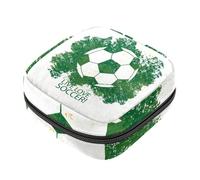 Sacchetti per assorbenti igienici da donna, borsa mestruale di grande capacità, borsa per il ciclo mestruale verde di calcio d'amore borse mestruali borse porta tamponi