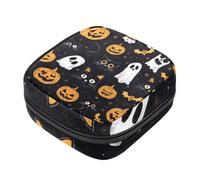 Sacchetti per assorbenti igienici da donna, borsa mestruale di grande capacità, fantasma di Halloween, pipistrello, gatto nero, zucca, borse mestruali, tamponi