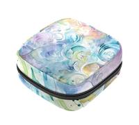 Sacchetti per assorbenti igienici da donna, grande capacità, borsa per assorbenti mestruali, astratto artistico ciano viola turbinio mestruale, borse per il ciclo mestruale, borsa porta tamponi