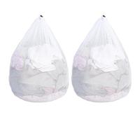Sacchetti per Biancheria Grandi, 2 Pezzi Di Sacchetti Di Biancheria In Maglia BiancaSacchetti,60 * 80cm Reti Per Lavatrice, Sacchetti Di Rete per copripiumino, vestiti grandi (bianco)