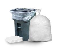 Sacchetti per bidoni della spazzatura Plasticplace da 95-96 galloni, trasparenti, resistenti, da 1,5 mil, 61 x 68, confezione da 50