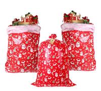 Sacchetti per biscotti natalizi, 3 pezzi, sacchetti per snack natalizi, per feste invernali, cioccolatini, caramelle, biscotti, piccoli giocattoli, Rosso, riferimento alla descrizione, Unisex