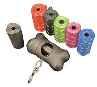 Sacchetti per bisogni dei cani, con dispenser e clip per guinzaglio, confezione da 105 sacchetti igienici per cani con dispenser e clip, Sacchetti per Deiezioni Canine. (nero)