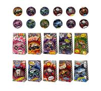 Sacchetti per bomboniere con adesivi, fantasma spettrale Monster Truck, sacchetti usa e getta per caramelle Goodie per bambini Monster Truck a tema forniture per feste di compleanno