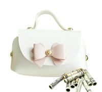 Sacchetti per bomboniere | Piccola borsa riutilizzabile | Borse in pelle con manici e fiocco scatole per bomboniere per matrimoni, damigelle d'onore per vacanze, bianco, Refer to description, Unisex