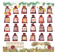 Sacchetti Per Calendario 'Avvento | Calendario Avvento Riempibile 24 Giorni - Bustina In Iuta Per Dolcetti Con Clip,Per Famiglia Amici Feste Matrimonio Caramelle Giocattoli Cioccolato