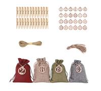 Sacchetti Per Calendario Natalizio 24 Sacchetti Di Da Imballaggio Ade | Kit Per Il Conto Alla Rovescia Di Natale Fai-da-te Bellissimo Conto Alla Rovescia Vuoto Gli Adesivi Con I Numeri Per L