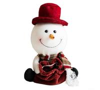 Sacchetti per caramelle con coulisse per Natale, in tessuto riutilizzabile e disegni stagionali 3D, per contenere dolci e usi decorativi per le festività (neve)