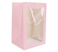 Sacchetti per caramelle di carta grandi con finestra aperta, sacchetti per feste in carta, per pacchetti di bomboniere per compleanni di Natale (Rosa)