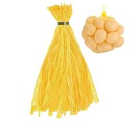 Sacchetti per cipolle in rete, sacchetti per verdure elasticizzati con chiusure ad anello, rete da 35 cm, per cucina, shopping, generi alimentari, frutti di mare, raccolta frutta, Giallo, Refer to