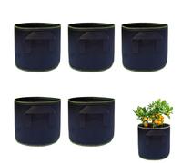 Sacchetti per coltivare verdure, confezione da 5 sacchetti per piantare da 4 l, in tessuto non tessuto, sacchetti per la coltivazione di piante da giardino, sacchetti per la crescita delle piante con