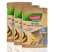 Profissimo Sacchetti per compost biologici, 10 litri/confezione da 3 (3 x 10 pezzi), compostabili ed ecologici, in carta riciclata al 100%