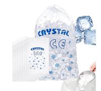 Sacchetti per Conservazione Ghiaccio,Confezione da 100 Sacchetti Ghiaccio Resistenti - Conservazione in Freezer Portatile con Chiusura a Cordino per Consegna Cibo Spiaggia Viaggi Stradali Picnic