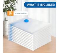 Sacchetti per conservazione vestiti sottovuoto trasparenti, ad alta capacità, salvaspazio, a tenuta d'aria, a prova di polvere e resistenti all'usura, per organizzare vestiti, peluche e cuscini Confez