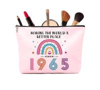 Sacchetti per cosmetici da donna, per 60°, 50°, 40°, 30°, 21°, 18°, 16° 13° compleanno, regalo di compleanno rosa arcobaleno, regalo personalizzato per la mamma, 1965, 1965