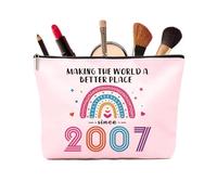 Sacchetti per cosmetici da donna, per 60°, 50°, 40°, 30°, 21°, 18°, 16° 13° compleanno, regalo di compleanno rosa arcobaleno, regalo personalizzato per la mamma, 2007, 2007