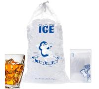 Sacchetti per cubetti di ghiaccio, con coulisse, 10 sacchetti per ghiaccio, riutilizzabili, per macchine del ghiaccio, resistenti al freddo, per uso domestico e per feste