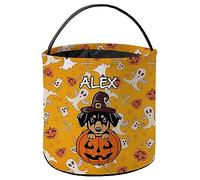 Sacchetti per Dolci di Halloween Pinscher Dog Yellow Secchio di Zucche