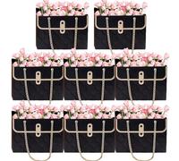 Sacchetti per fiori di carta - Confezione da 8 sacchetti floreali con manico, impermeabili, eleganti sacchetti regalo per bouquet, idee per la festa della mamma, San e specie