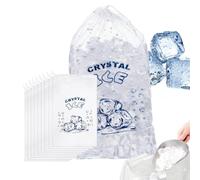 Sacchetti per ghiaccio - 100 pezzi resistenti - Conservazione portatile con coulisse per campeggio, escursioni, viaggi su strada, shopping, distribuzione di cibo, sport, spiaggia, allenamento