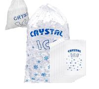 Sacchetti Per Ghiaccio | 100 Pezzi Sacchetti Resistenti | Conservazione in Freezer Portatile con Chiusura a Cordino per Consegna Cibo Spiaggia Viaggi Stradali Picnic