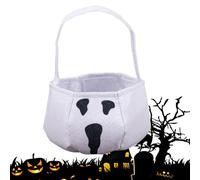 Sacchetti per Halloween - Borsa portatile in tessuto non tessuto con manico, cestino spaventoso per donne, ragazzi, ragazze, adolescenti, giovani, sorelle, figlie, fidanzate, mogli, Fantasma bianco