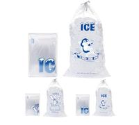 Sacchetti per il ghiaccio con coulisse, resistenti, 10 sacchetti riutilizzabili con coulisse, organizer portatili per congelatori, 10 contenitori vuoti per congelatori e produttori