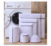 Sacchetti per il lavaggio a rete, con cerniera, per la lavanderia, in rete fine, chiusura a zip, per camicette, calze, magliette, calzini, biancheria intima, reggiseno (bianco)
