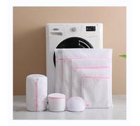 Sacchetti per il lavaggio a rete, per la lavanderia, con cerniera, in rete fine, chiusura a zip, per camicette, calze, magliette, calzini, biancheria intima, reggiseno (rosa)
